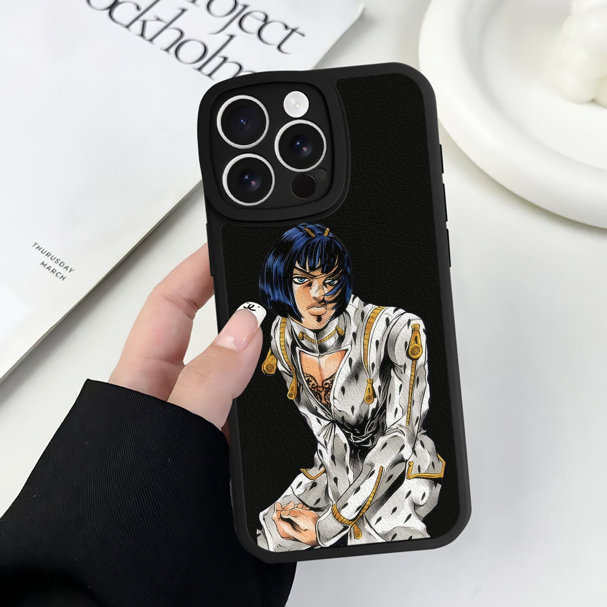 （画像用） ジョジョの奇妙な冒険 ブローノ?ブチャラティ JoJo's Bizarre Adventure Bruno Bucciarati 【iPhone 16シリーズ対応】シリコンスマホケース（レザー調） 材質：シリコン